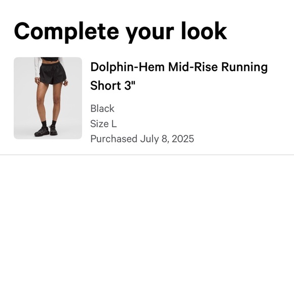 Lululemon Dolphin-Hem Mid-Rise Running
Short 3" - Black - L - Picture 9 of 9